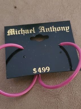 Michael Anthony Pink Hoop Earrings